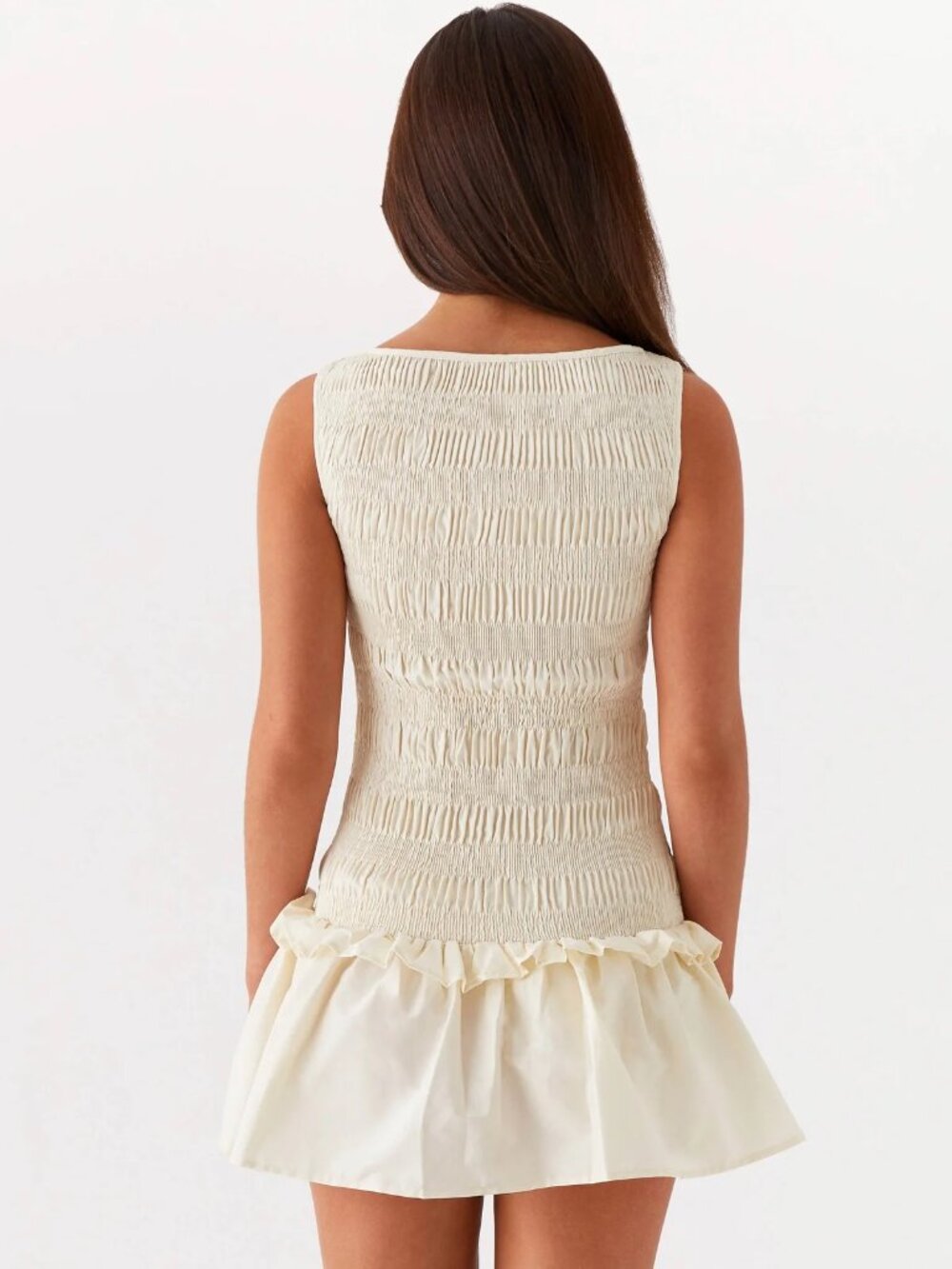 Peppermayo Garden Kisses Shirred Mini Dress - Ivory (NWT) - Picture 4 of 10